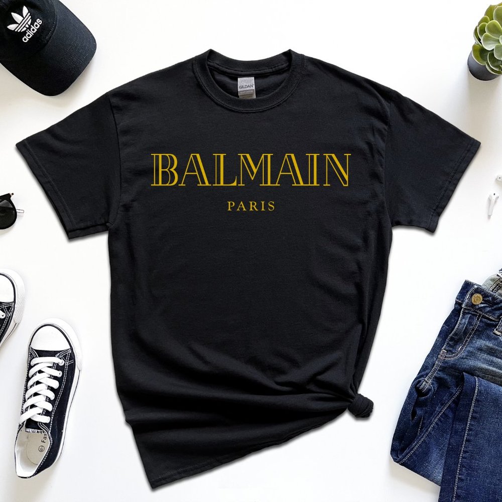 NEW Elite Balmain Unisex T-Shirt Your Choice of Color Short Sleeve Crew Neck Tee